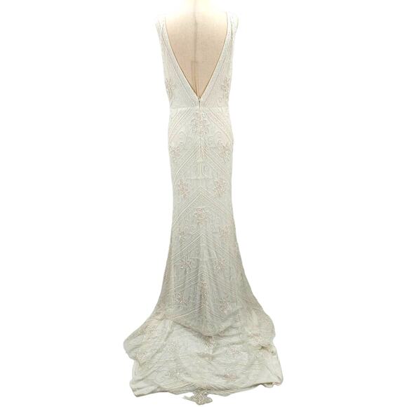 LULU'S XS The Sweetest Vows White Beaded Sequin Mermaid Wedding Maxi Dress B130 - Picture 4 of 10